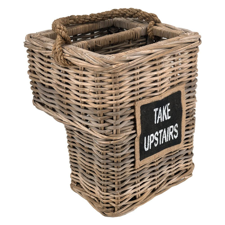 Vintage-Line Treppenkorb Take Upstairs Leinen Rattankorb mit Tau