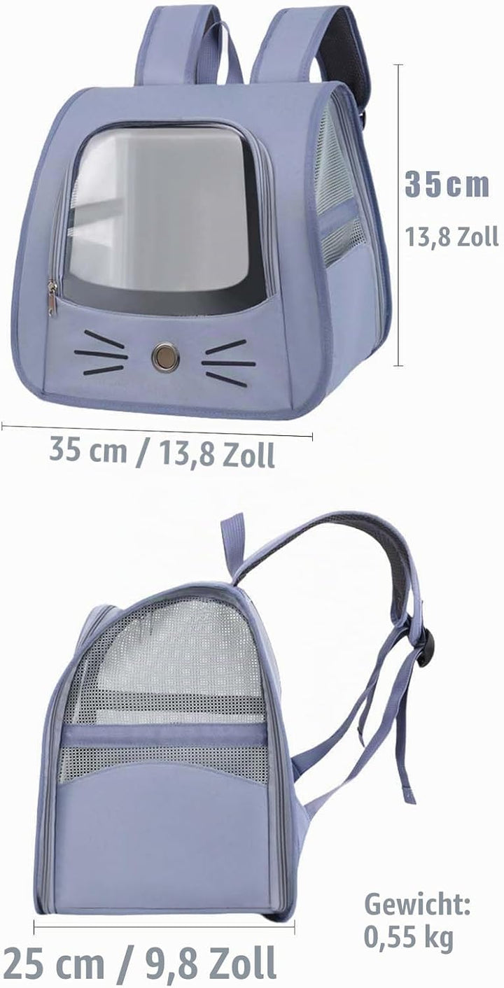 Tragbare und Faltbare Katzentasche,Atmungsaktive und Faltbare Haustier Rucksack,Katzenrucksack mit N
