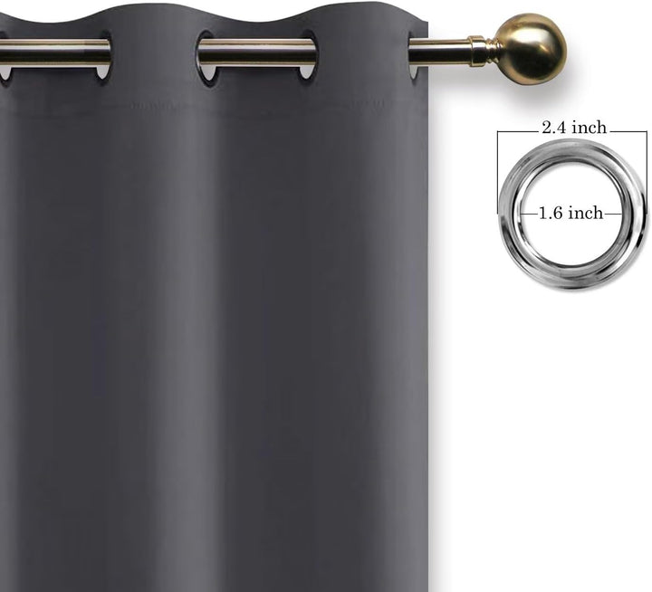 Hiasan Verdunklungsvorhänge Gardinen mit Ösen,Dunkelgrau Blickdicht Vorhänge,2 Stück,140 x 200 cm (B