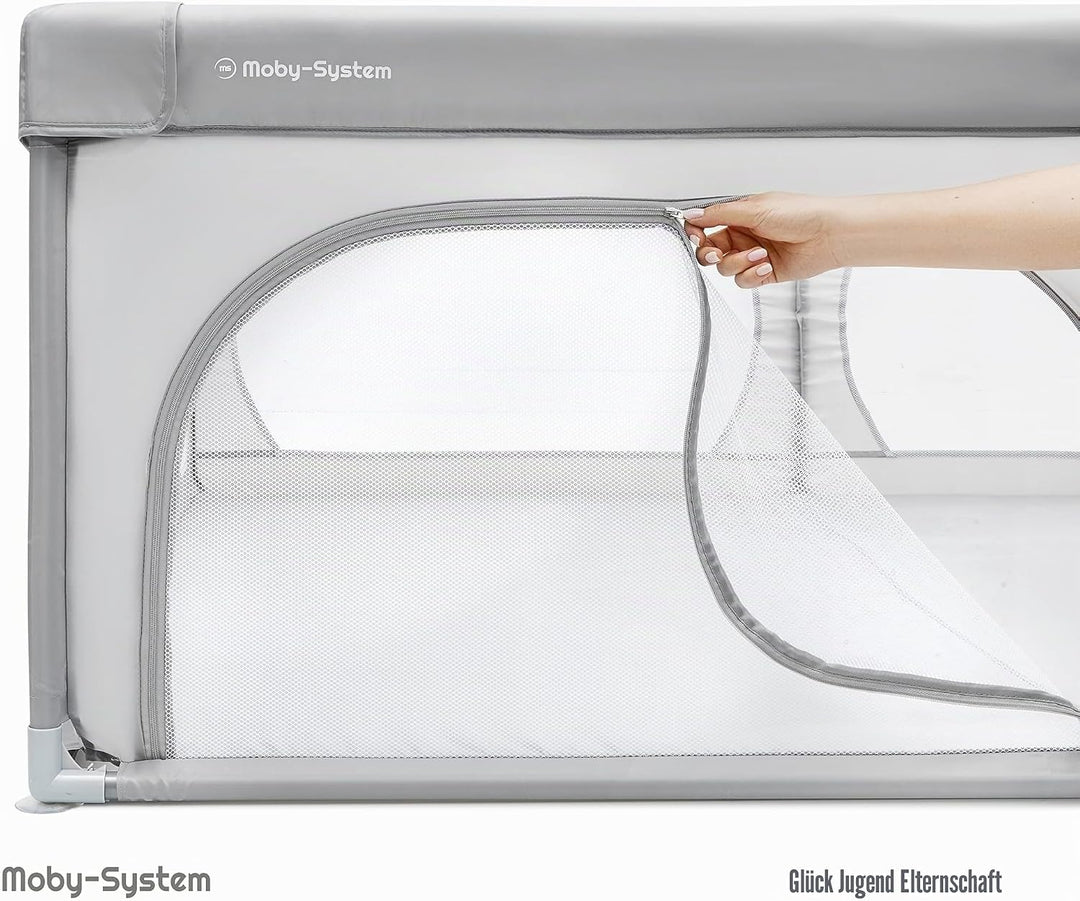 Moby-System Laufstall Baby Laufgitter, Aktivitätszentrum für Kinder im Innen mit Rutschfester Basis,
