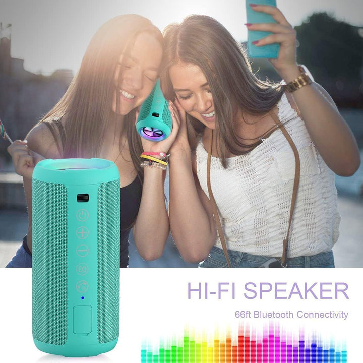 Ortizan Bluetooth Lautsprecher, Bleutooth Box mit LED-Licht, Tragbarer Mini Musikbox mit Freisprechf