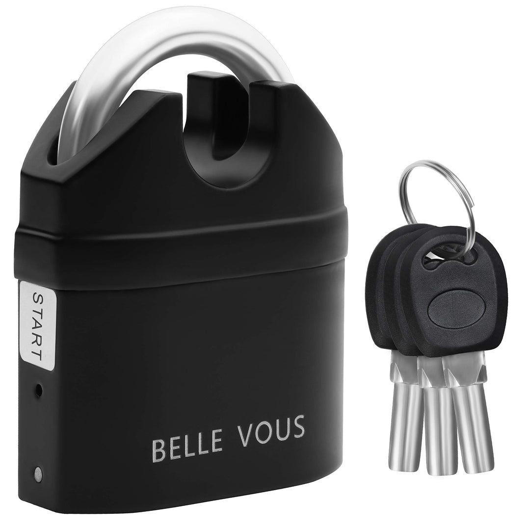 Belle Vous Diebstahlsicheres Vorhängeschloss mit 110db Alarm & 3 Schlüssel – Belastbares Mehrzweck A