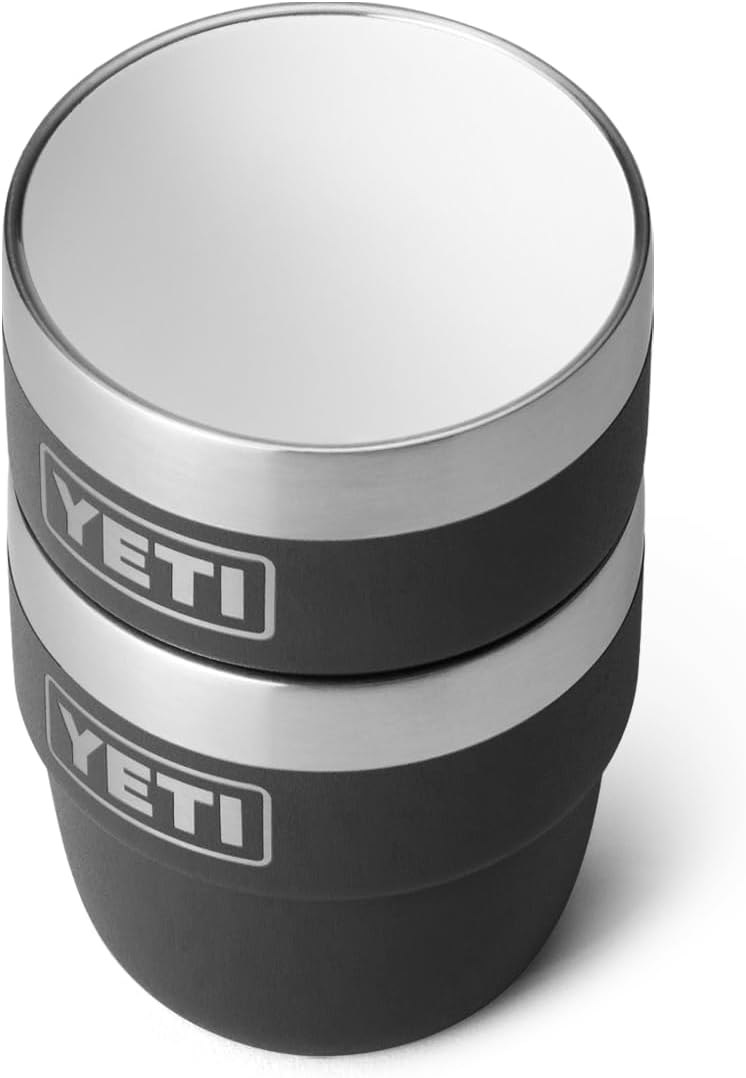 YETI Rambler Stapelbare Tasse Mit DuraSip Keramikbeschichtung, Black, 2 Pack 4 oz (118 ml), Black
