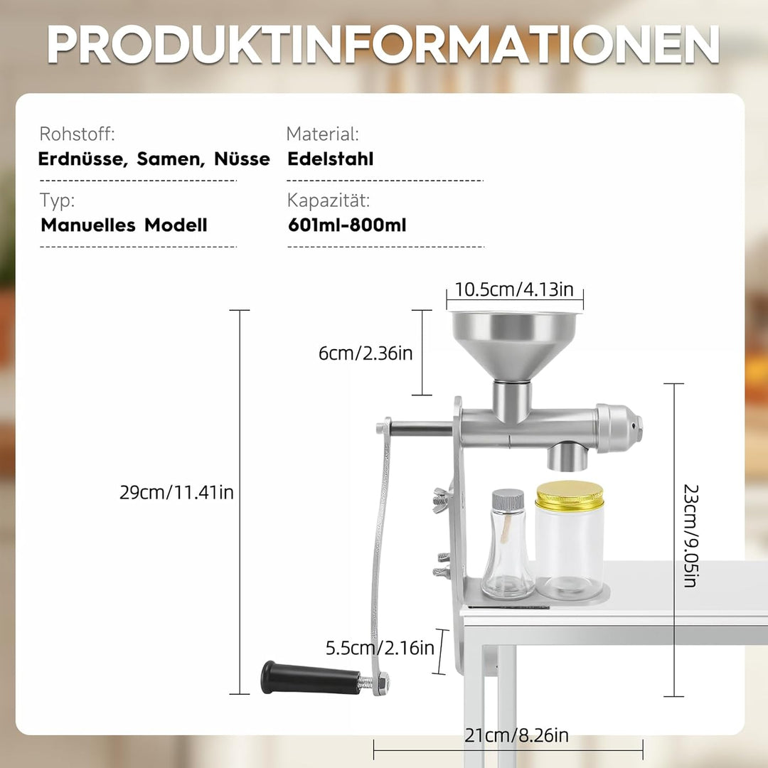 Manuelle Ölpresse, ölpresse kaltpressung, handölpresse für Erdnuss-, Sesam-, Leinsamen- und Rapsöl z