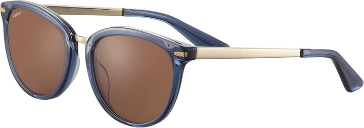 Serengeti Unisex Jodie Sonnenbrille, Glänzendes Kristallglas, Fed Blue Shiny Light Gold Metall, M