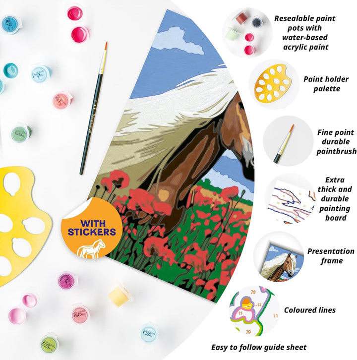 Ravensburger CreArt D Classic: Haflinger Pferd, Malset nach Zahlen, enthält ein vorgedrucktes Brett,