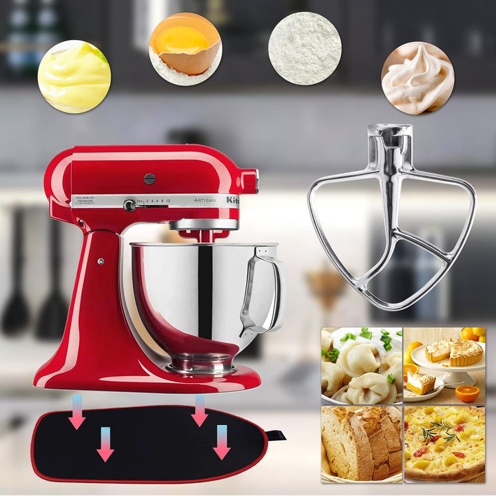 Flachrührer-Aufsatz aus Edelstahl für KitchenAid 4,5–5 Quart Mittelgrosse Küchenmaschinen mit kippba
