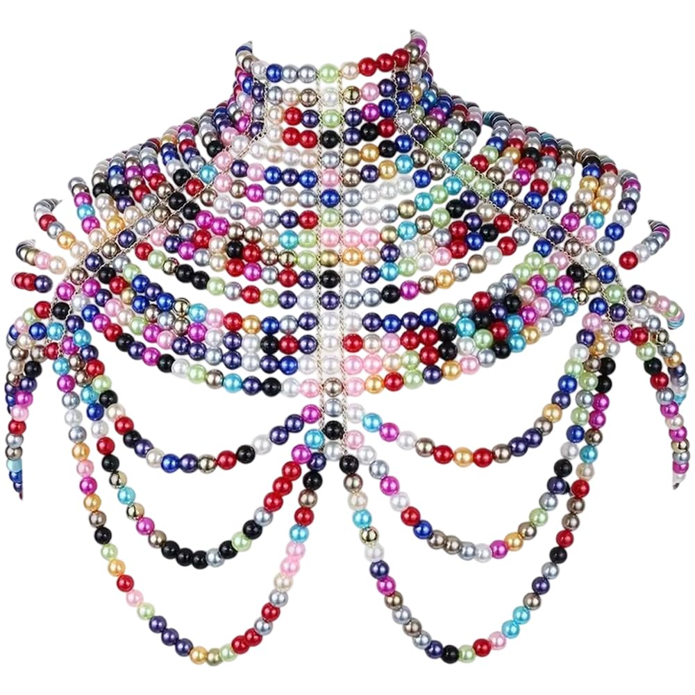 Perlen Körperkette Perlenkette Schal Elegante Halskette Schal Party Schmuck Halskette für Frauen Mäd