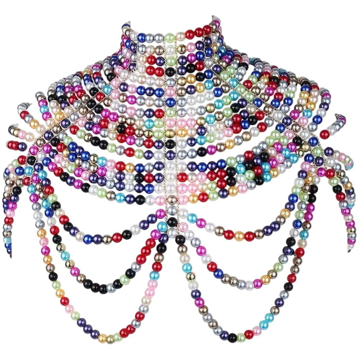 Perlen Körperkette Perlenkette Schal Elegante Halskette Schal Party Schmuck Halskette für Frauen Mäd