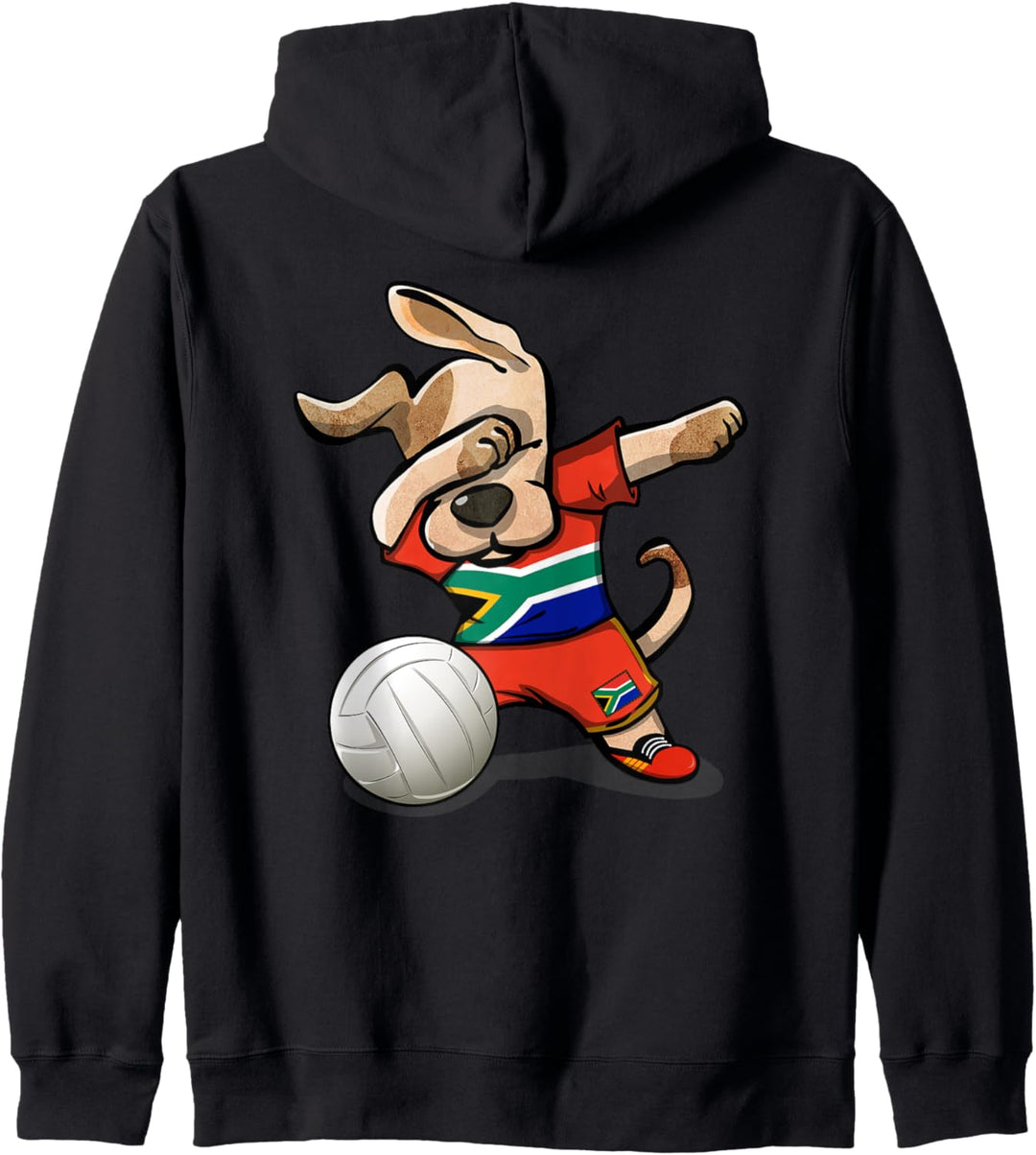 Tupfender Hund Südafrika Volleyball Südafrikanische Flagge Kapuzenjacke