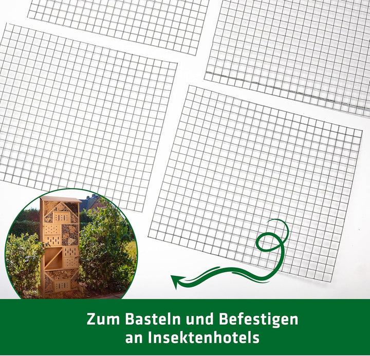 GARDIGO® Drahtgitter- 4 Stück | Insektenhotel Füllmaterial | Nisthilfe für Insektenhaus, Bienenhotel