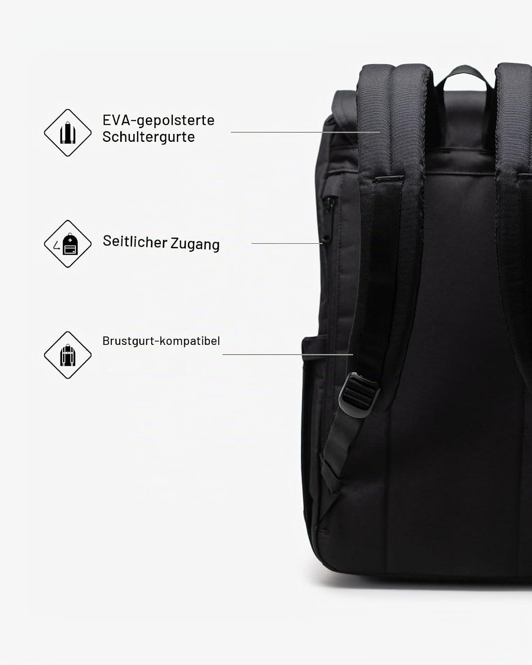 Herschel Unisex Retreat Rucksack Rucksack (1er Pack) Einheitsgrösse Black Tonal, Einheitsgrö&#x