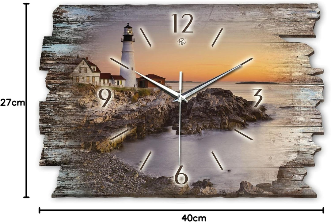 Kreative Feder Pferd Reiten Shabby Style Designer Wanduhr Uhr aus Holz *Made in Germany leise ohne T