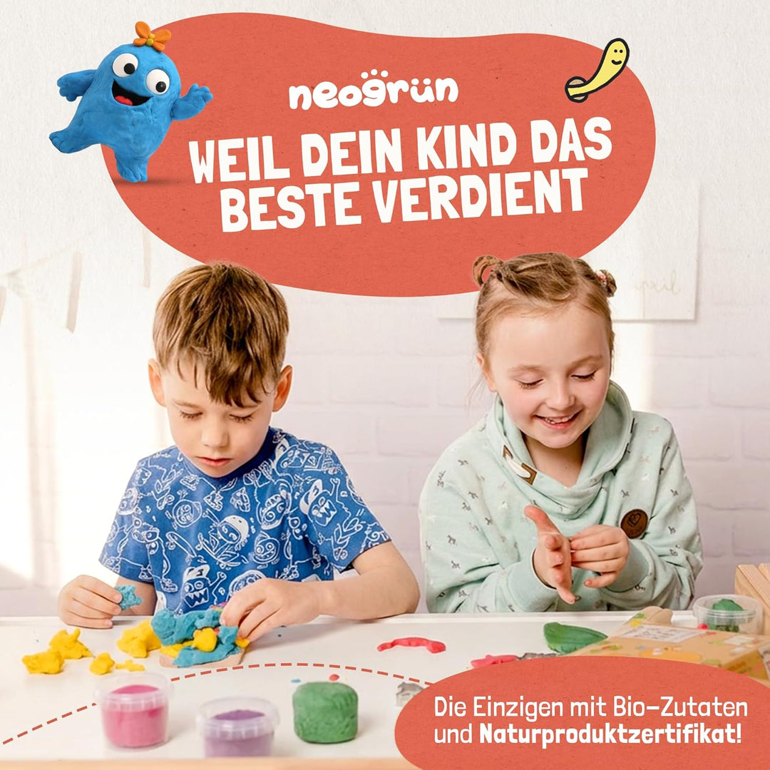 Easy-Knete 4er Set „Yuki“ – ungiftige lufttrocknende Modelliermasse, extra weiche Bio-Kinderknete ab