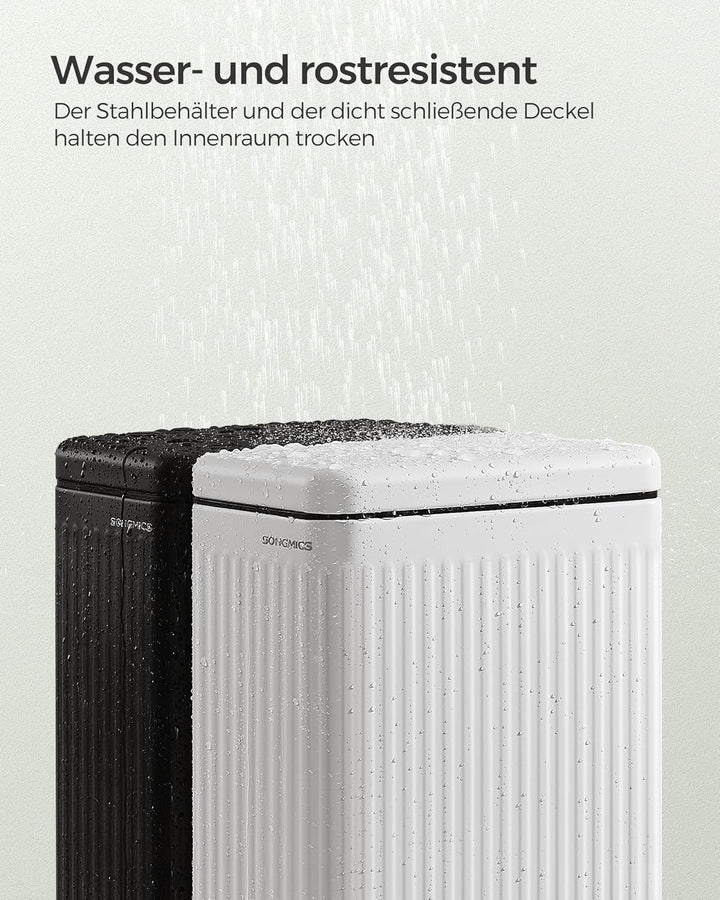 SONGMICS Kosmetikeimer, 10 Liter, Mülleimer Bad, mit Deckel, Tretmülleimer, Abfalleimer klein, schma