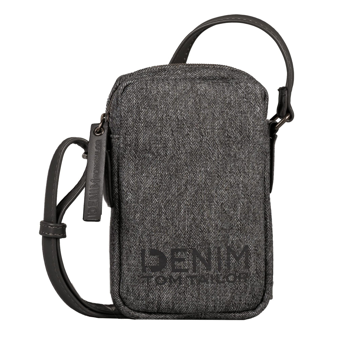 TOM TAILOR DENIM bags Jessy Damen Handytasche Umhängetasche Dark Grey, Dark Grey