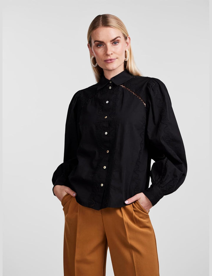 YAS Damen Yaskenora Ls Shirt S. Noos Bluse (1er Pack) L Schwarz, L Schwarz