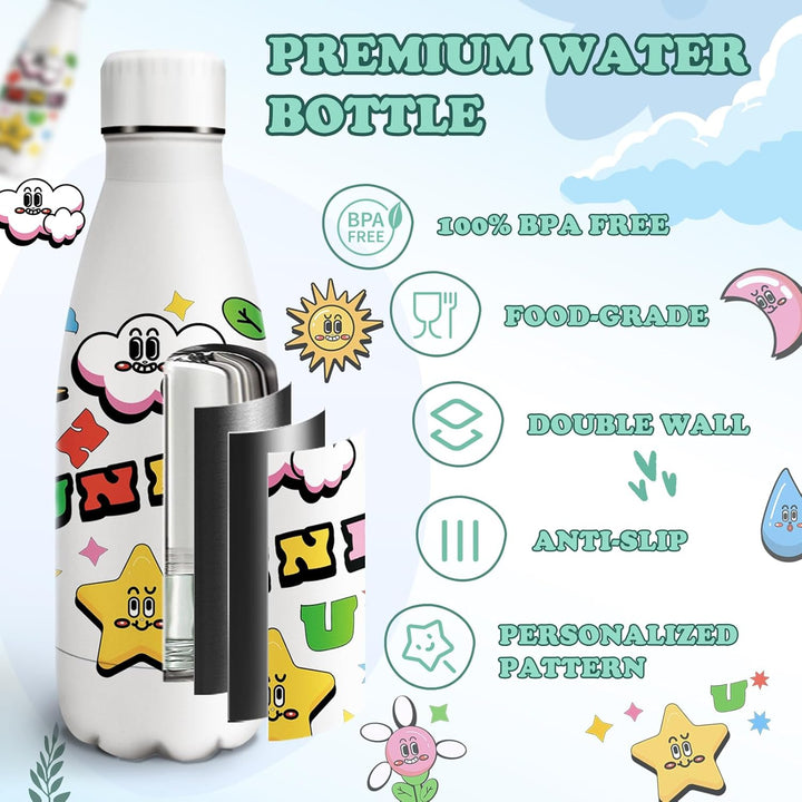 Grsta Trinkflasche Kinder, Thermosflasche 350 ml, Trinkflasche Kinder Auslaufsicher, Trinkflasche Ki