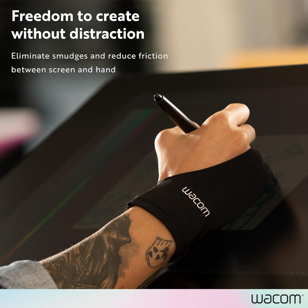 Wacom Zeichenhandschuh, Zwei-Finger-Künstler-Handschuh für Zeichnungstablet-Stift-Display, 90% recyc