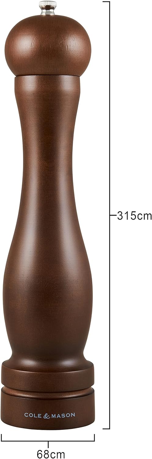 Cole & Mason HB1244P Forest Capstan Pfeffermühle, Dunkles Holz, 300mm, Precision+, Enthält 1 x Pfeff