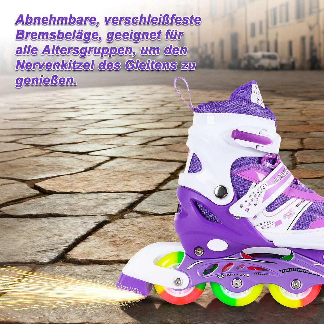 JIFAR Inliner Für Kinder Verstellbare Inline Skates mit Beleuchteten Rädern Rollschuhe Outdoor Schuh