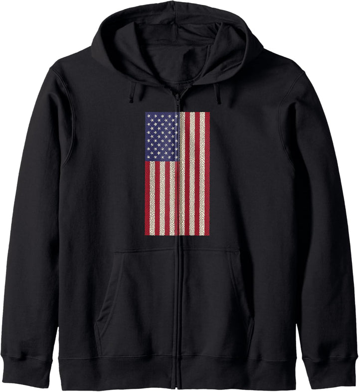 Retro Amerikanische Flagge Kapuzenjacke