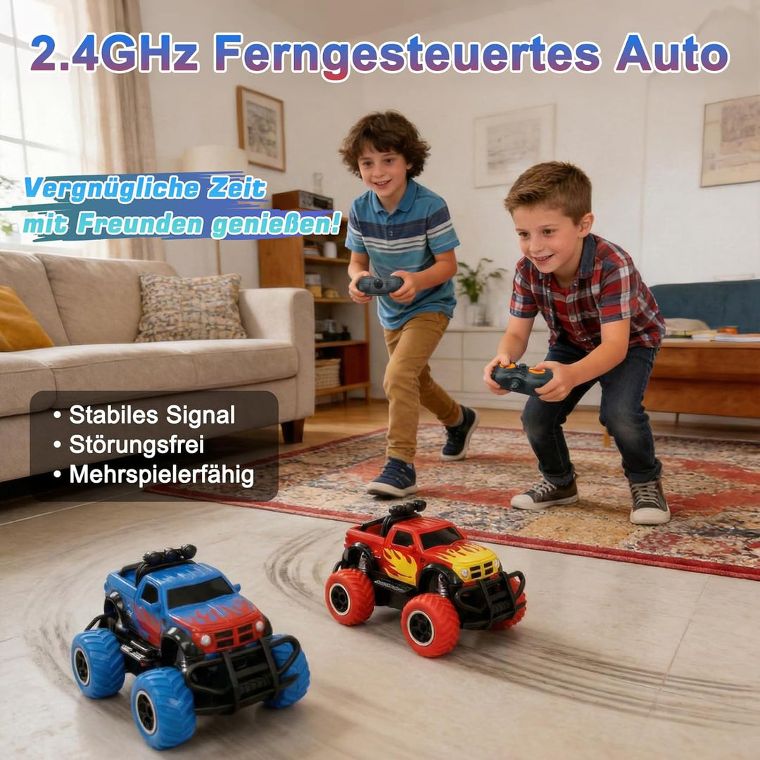 Pup Go Monster Truck Ferngesteuertes Auto mit Licht für Kinder 3-9 Jahr, Robust Mini RC Auto Schnell