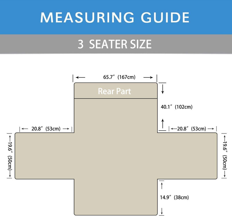 PETCUTE Sofabezug Sofaüberwurf Anti-Rutsch Sofa schonbezug wasserdichtes Sofabezüge 3 Sitzer Quilted