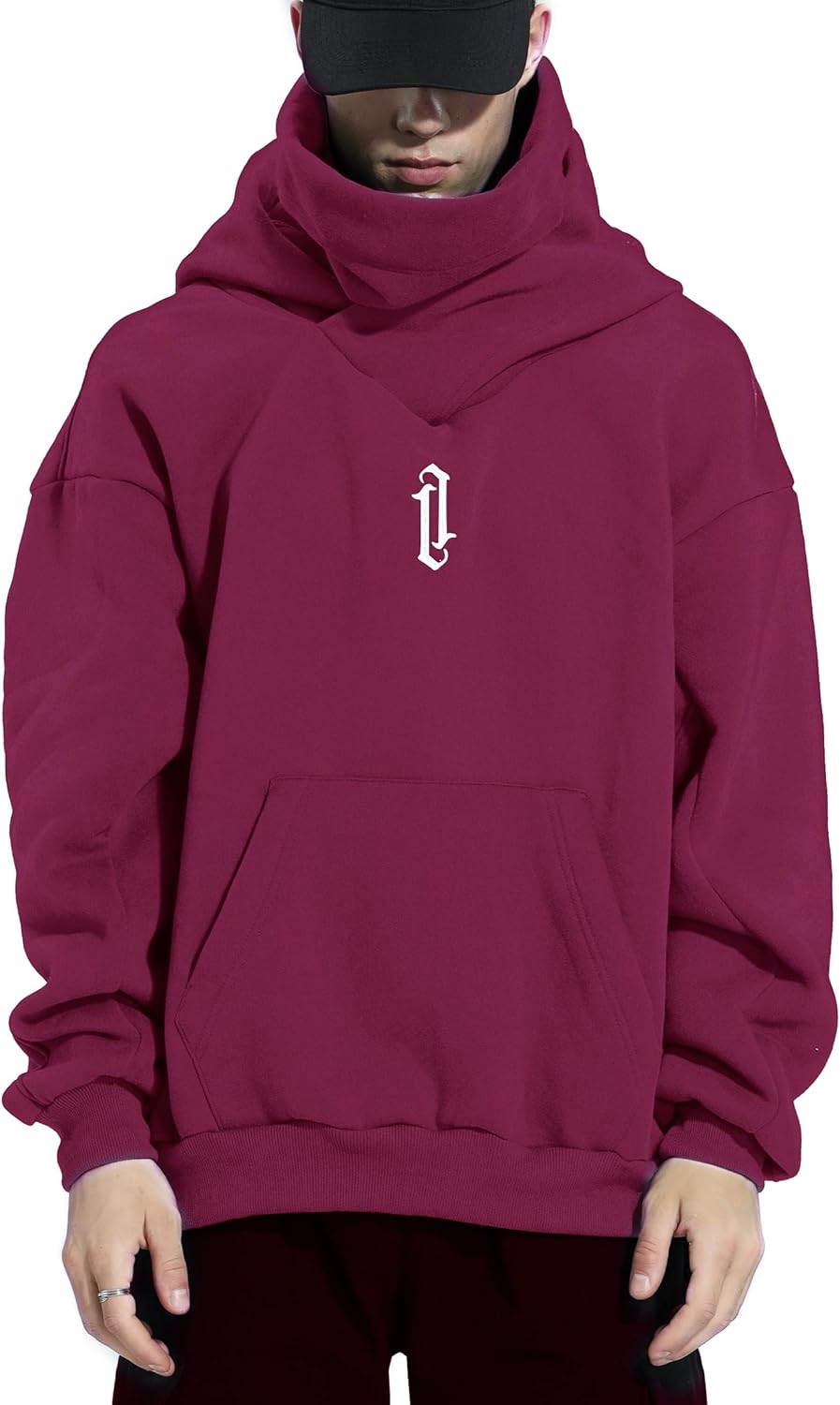 Pullover Herren Rollkragen Hip Hop Fleece Pulli Kapuzenpullover Hoodie Sweater Sweatshirt Mit Kapuze