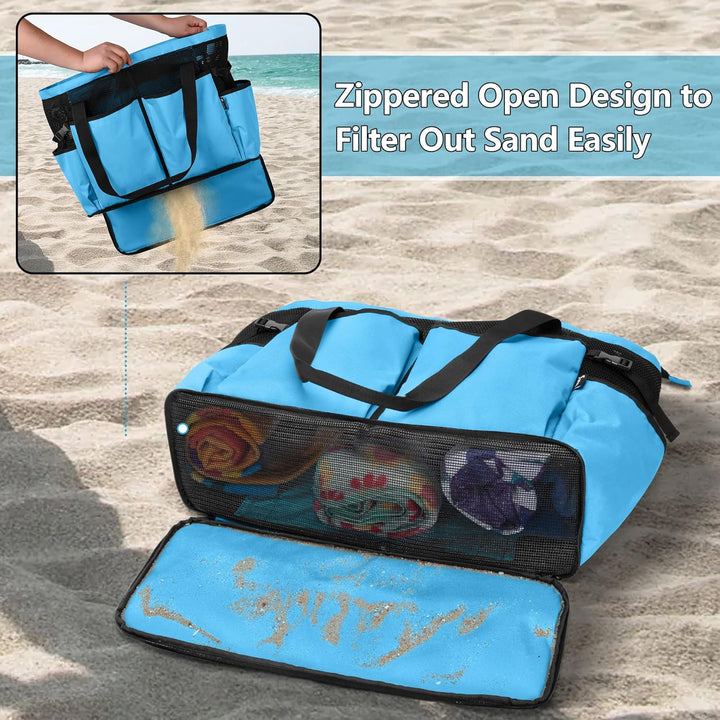 Fasrom Extra Grosse Netz Strandtasche, Übergrosse Strandtasche für Strandausflug (Patent Angemeldet)