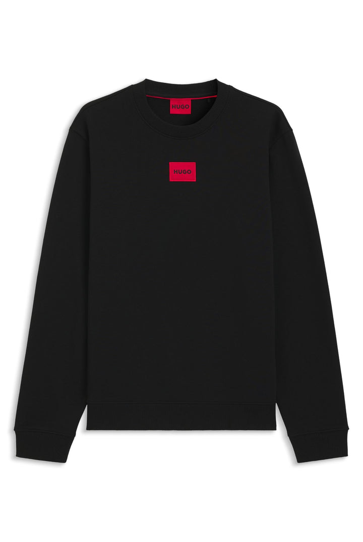 HUGO Herren Diragol212 Regular-Fit Sweatshirt aus Baumwoll-Terry mit Logo-Etikett XS Black1, XS Blac