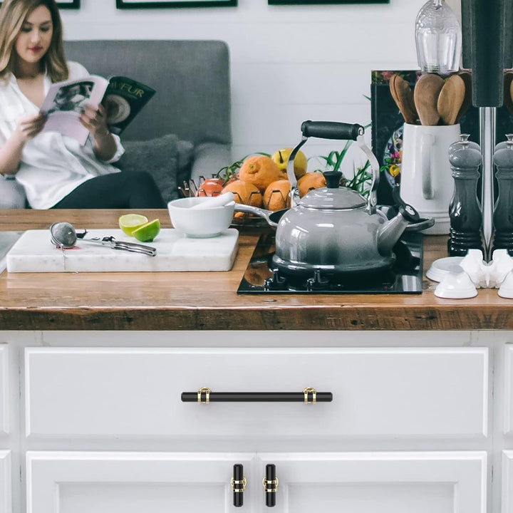 FURNIWARE 10 Stück Möbelgriff, 128mm Bohrlochabstand Möbelgriffe Schrankgriffe Küche Kabinett Griff