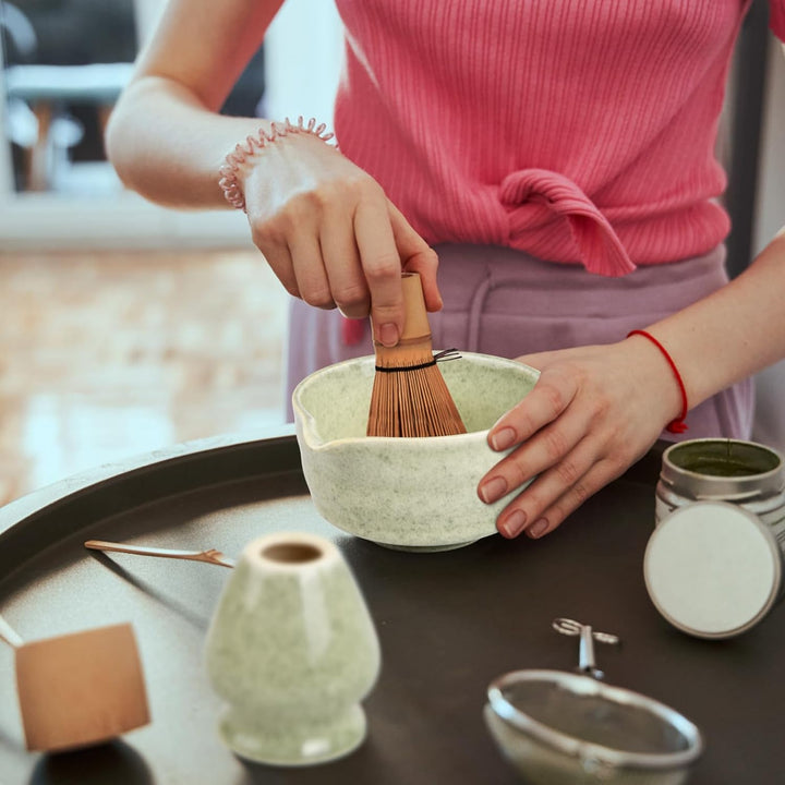 5 in 1 Matcha Set Japanisches Matcha Tee Set mit Matcha Besen, Matcha Schale mit Ausgiesser, Matcha
