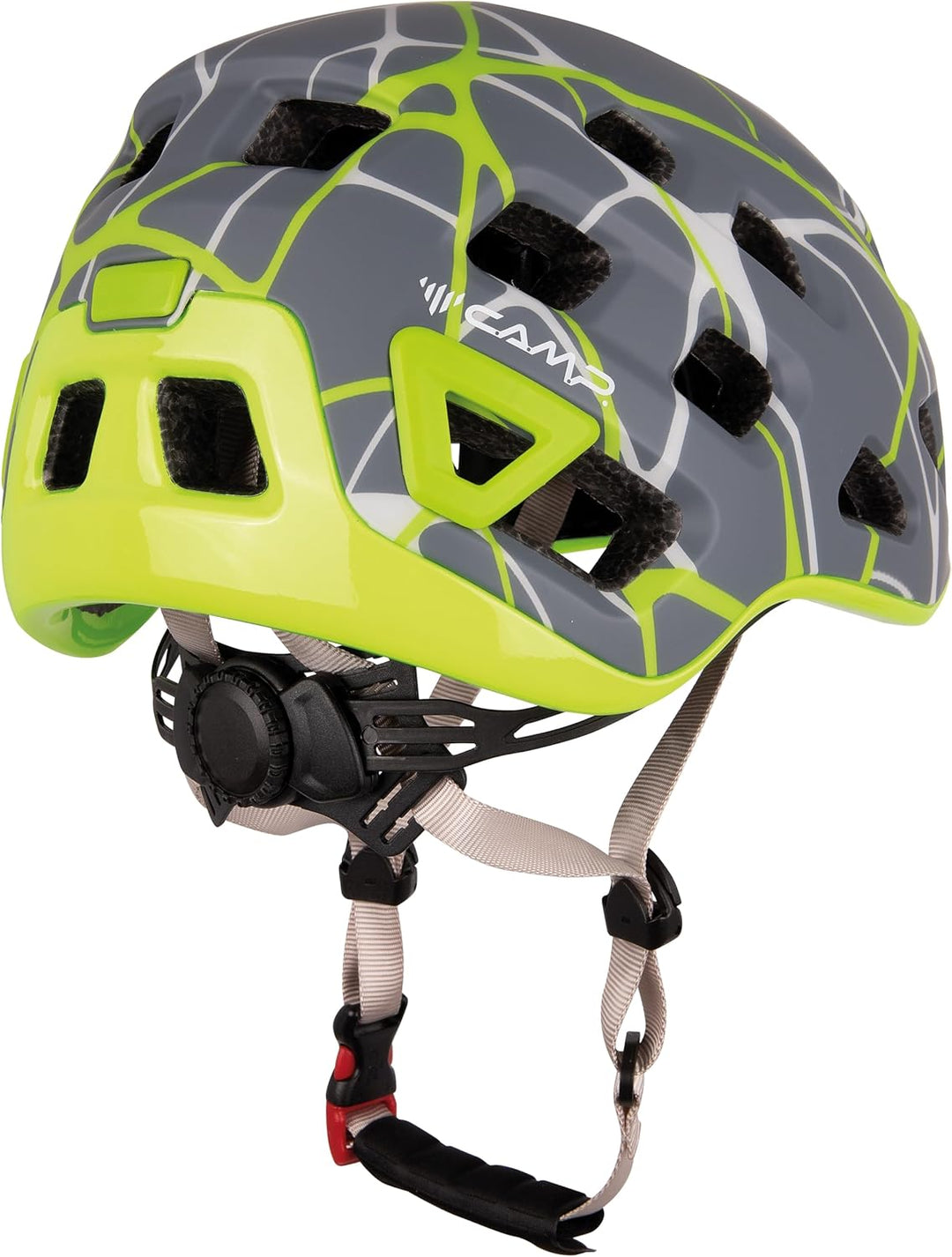CAMP Storm Grau - Hochmoderner schützender Kletterhelm, Grösse 48-56 cm - Farbe Grey - Lime