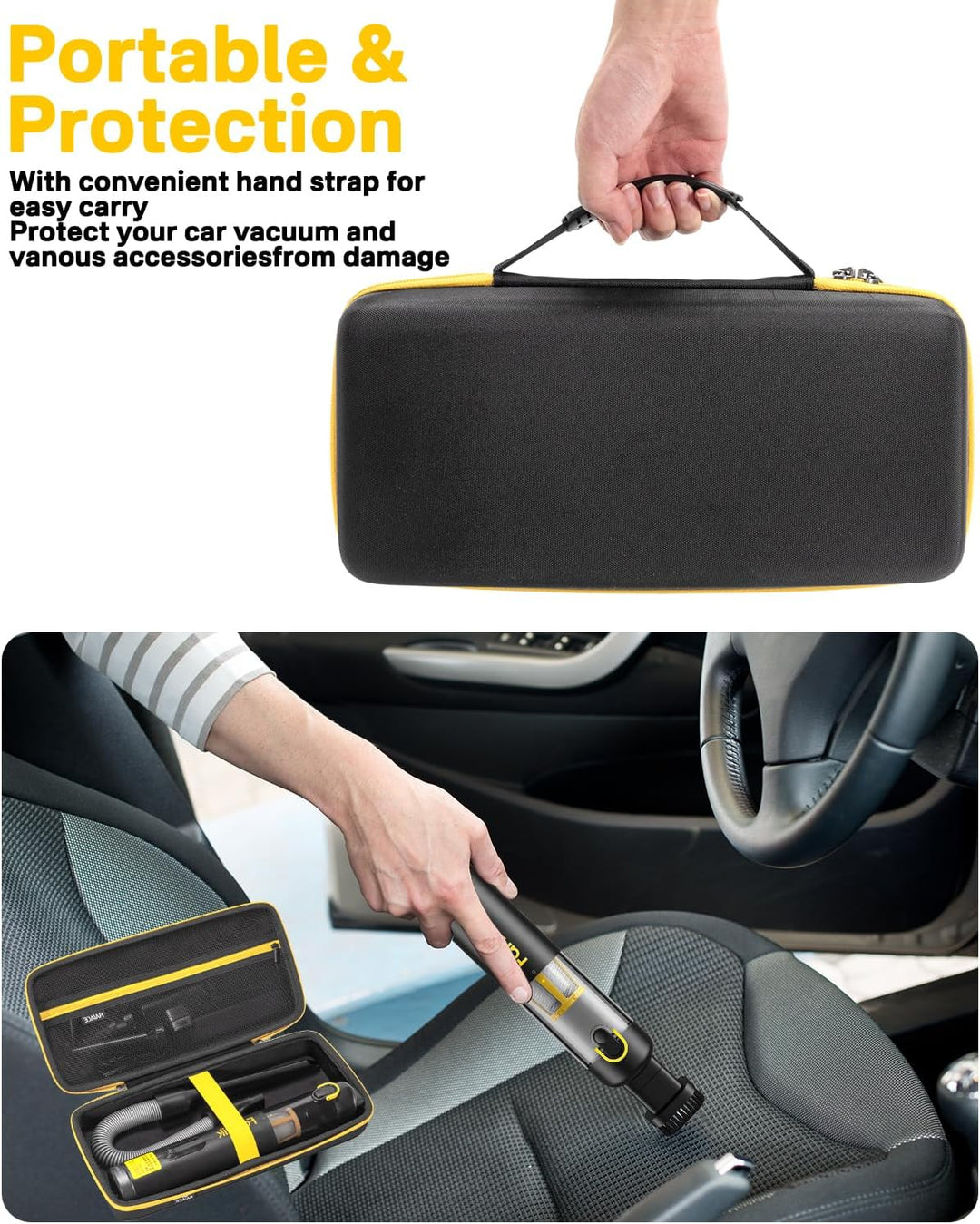 RAIACE Autostaubsauger-Etui, Hartschalen-Reiseetui, kompatibel mit Fanttik V8 Apex/Slim V8 Mate/ V10