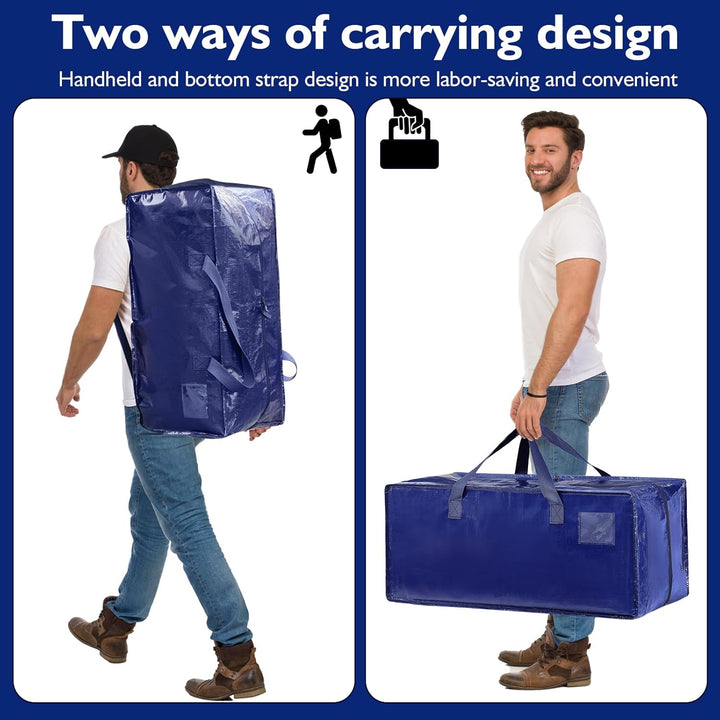 Dokeno 6 Stück 92L Aufbewahrungstasche, Grosse Umzugstaschen mit Rucksackgurten, Wasserdicht Aufbewa