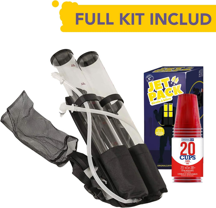 Doppelte Biergiraffe Jet Pack | Getränkespender | Rucksack | Premium Qualität | 2 Tanks | 2 x 3L Get