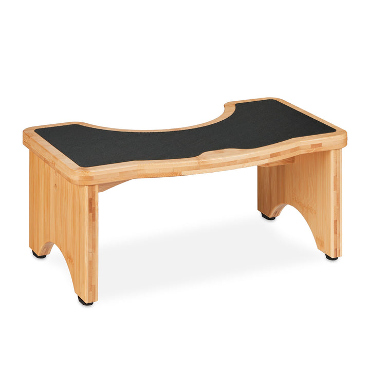Relaxdays Toilettenhocker, Stuhlgang Unterstützung, Klohocker Erwachsene, Bambus, HBT 18,5 x 44,5 x