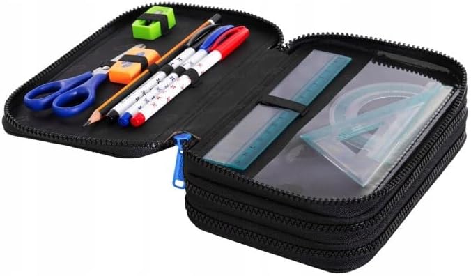 COOLPACK Jumper 3 Football XXL Pencil Case 44 Pieces with Patch Filled Student Case 3-Tier