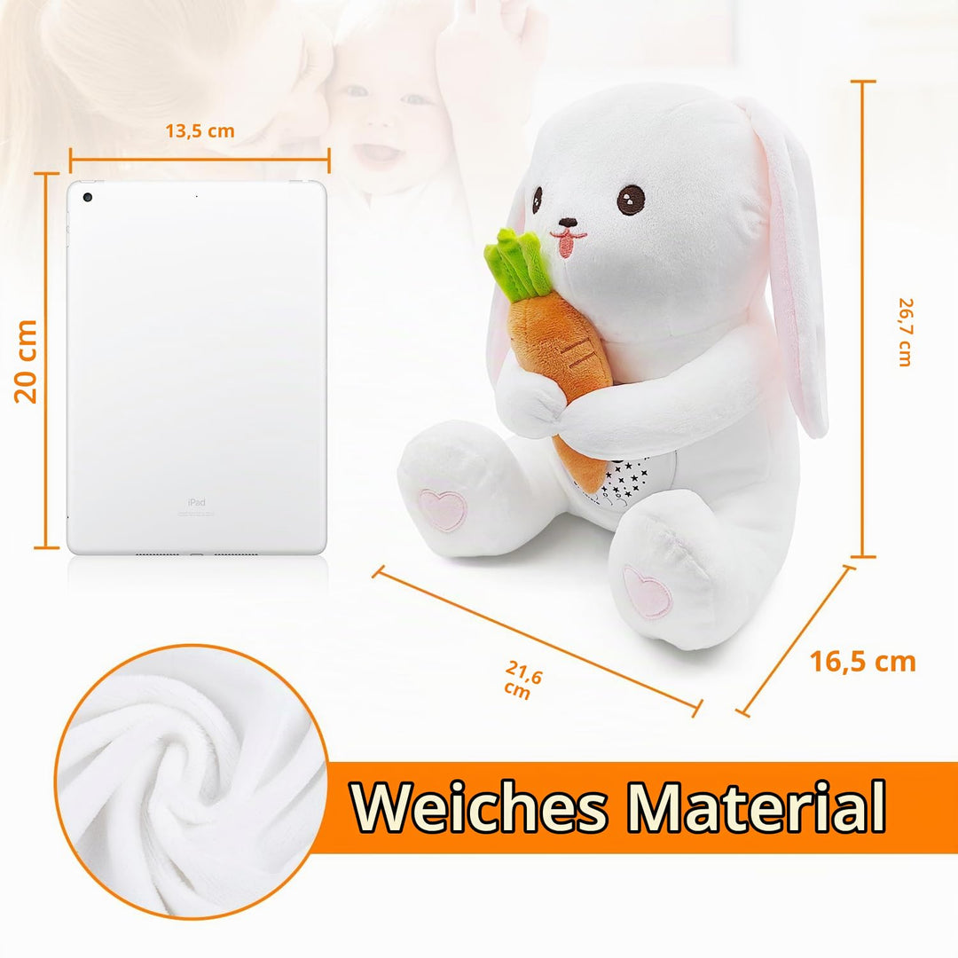 Baby Einschlafhilfe Musik,Babys Nachtlicht Projektor mit Weisses Rauschen, Weinen Erkennungs Sensor,