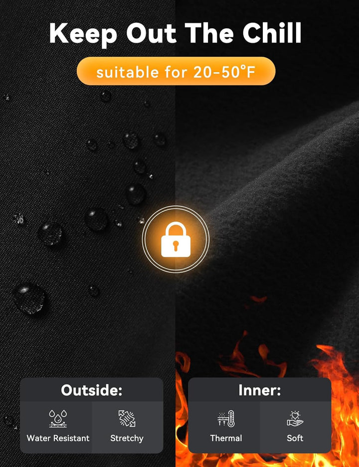 baleaf Thermoleggings Winter Damen Fahrradhose Lang mit Reissverschluss Warm Gefüttert Jogginghose R