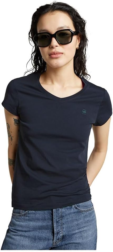G-Star Damen Eyben Slim V-Neck Top 2.0 XXS Blau, XXS Blau