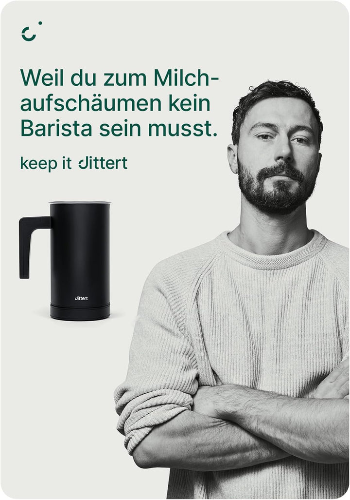 Milchaufschäumer elektrisch – 4-in-1: Warmer & Kalter Milchschaum, Aufwärmen, 360°-Basis, 500W, Edel