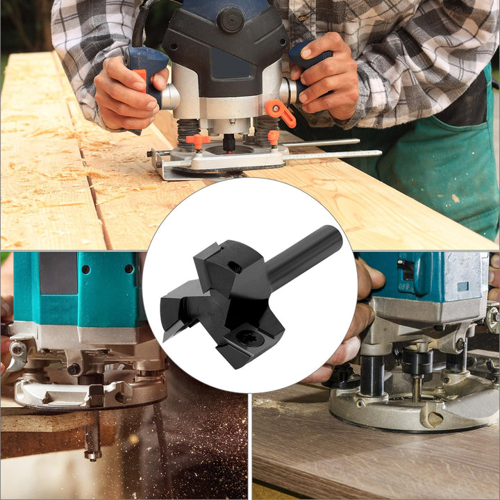 QWORK® Planfräser 8mm Schaft, 35mm Durchmesser Planfräser, Fräser für Oberfräse, Planfräser für Holz