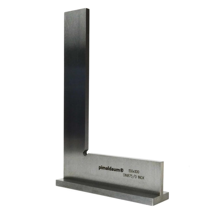 PIMALDAUM® Anschlagwinkel, 90°-Flachwinkel mit Anschlag gem. DIN 875/0, Edelstahl (Metall, 150x100 m