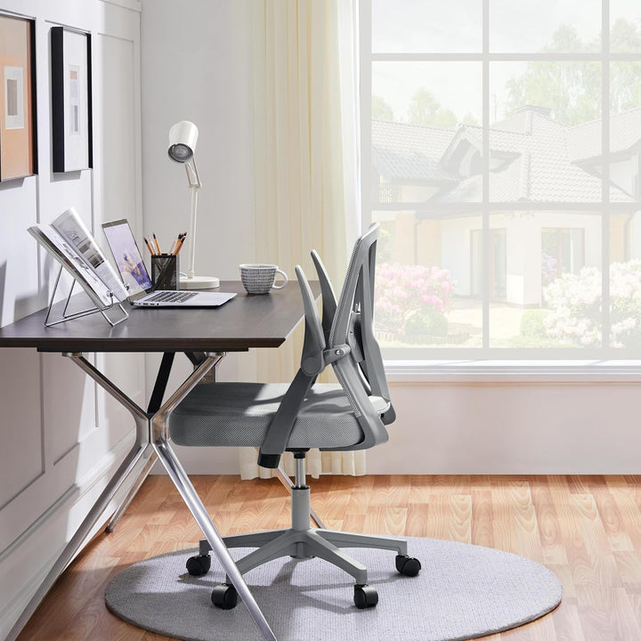 Yaheetech Bürostuhl ergonomisch, Schreibtischstuhl aus Mesh mit Hochklappbaren Armlehnen, Drehstuhl