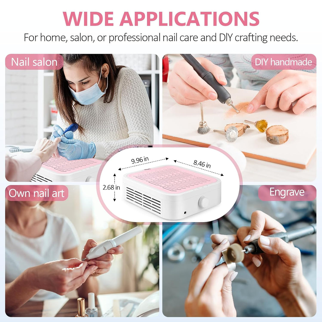Nagelstaubsauger mit Filter - Professionelle Nail Dust Collector für Anfänger - Einstellbare Staubab