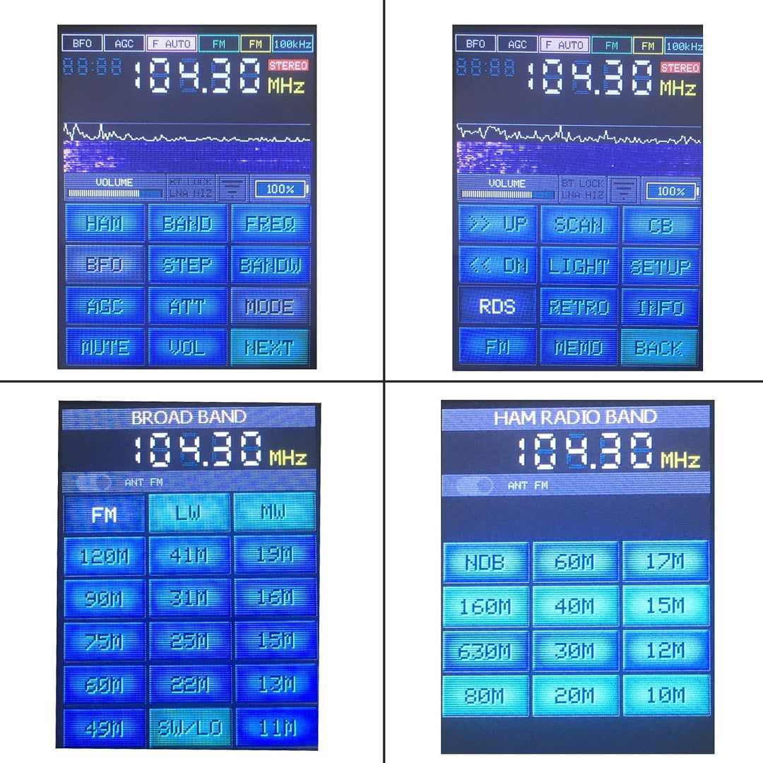 ATS-Decoder Taschenradio SI4732 Full-Band DSP Receiver FM AM MW SW SSB 2,4 Zoll TFT Touchscreen Blue