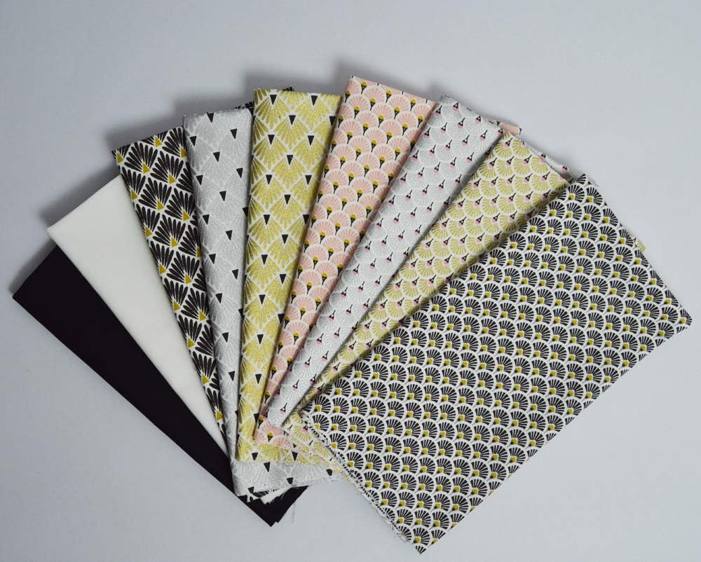 Nähzeug set: Stoffstücke bedruckt, 49 x 51 cm + 2 Stoffstücke, Baumwollpopeline, 45 x 50 cm (1 schwa