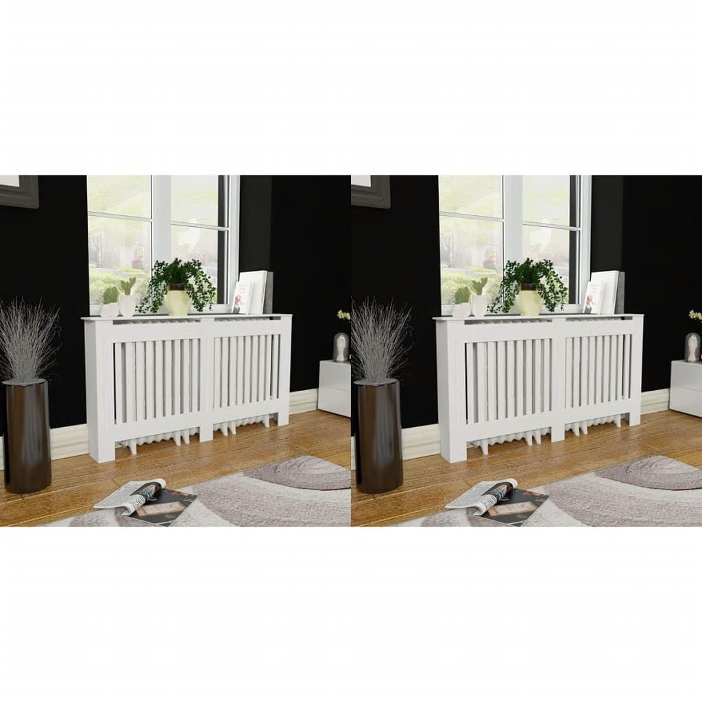 puraday Wohnzimmer 2 Stücke Heizkörper Verkleidung Abdeckung 152x19x81.5 cm MDF Heizkörperabdeckung